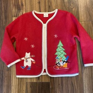 Hanna Andersson Fleece Applique Christmas Jacket